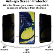 techplus Samsung Galaxy A80 Privacy Tempered Glass Screen Protector 9H Anti Spy 2.5D Samsung Galaxy A80 Privacy Glass Screen Protector