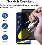 techplus Screen protector Samsung Galaxy A80 Privacy Tempered Glass Screen Protector – 9H HD Anti-Spy, 2.5D Rounded Edge, Impact & Scratch Resistant Samsung Galaxy A80 Privacy Glass Screen Protector