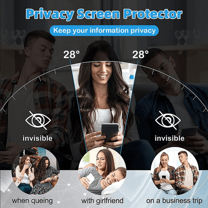 techplus Screen protector Samsung Galaxy A80 Privacy Tempered Glass Screen Protector – 9H HD Anti-Spy, 2.5D Rounded Edge, Impact & Scratch Resistant Samsung Galaxy A80 Privacy Glass Screen Protector