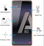 techplus Screen protector Samsung Galaxy A80 Tempered Glass Screen Protector – 9H HD Clear 2.5D Rounded Edge Techplus Samsung Galaxy A80 Tempered Glass Screen