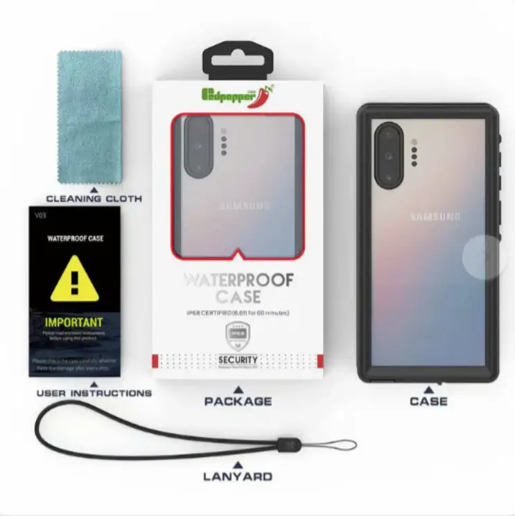 Waterproof & Shockproof Case for Samsung Galaxy Note 10 by techplus