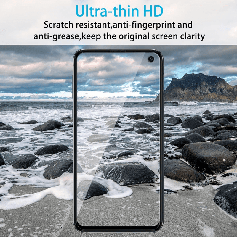 techplus Screen protector Samsung Galaxy S10E Tempered Glass Screen Protector – 9H HD Clear 2.5D Rounded Edge Samsung Galaxy S10e Tempered Glass Screen Protector 9H