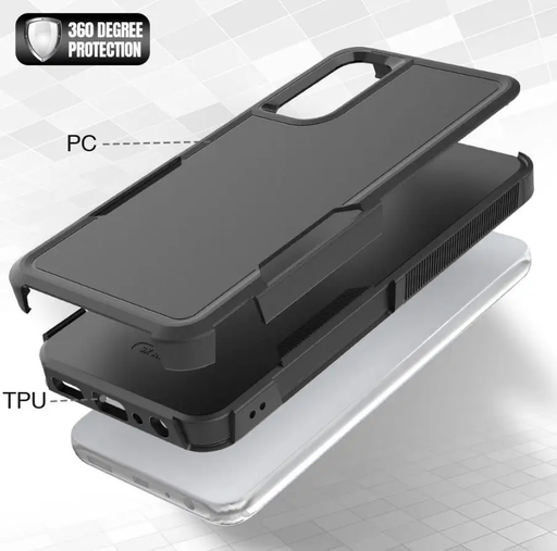 Samsung Galaxy S20 FE Dual Layer Armor Hard Case – Black by techplus