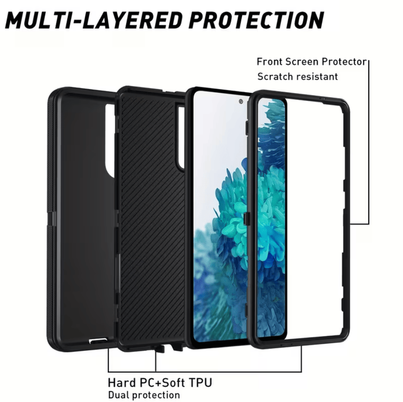 techplus Samsung Galaxy S20 FE Triple Layer Armor Case Tough PC TPU Cover Samsung Galaxy S20 FE Triple Layer Armor Case