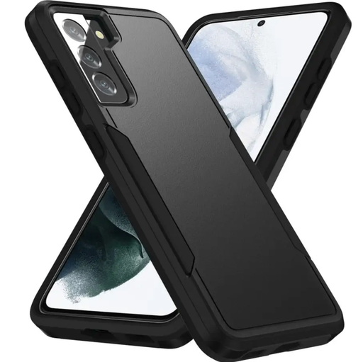 Samsung Galaxy S21 FE Dual Layer Armor Hard Case – Black by techplus