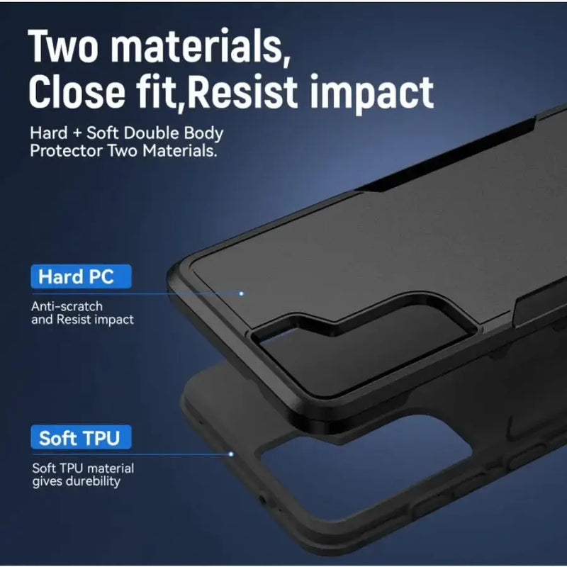 techplus Mobile Phone Case Samsung Galaxy S21 FE Dual Layer Armor Hard Case – Black Samsung Galaxy S21 FE Dual Layer Armor Hard Case – Black...