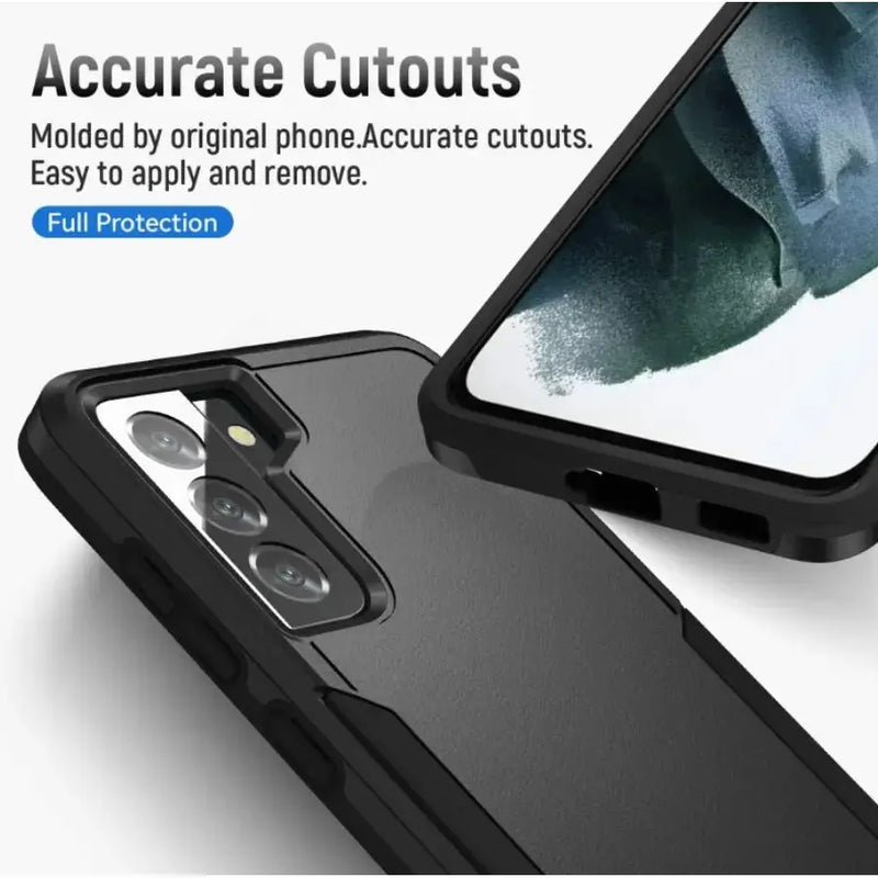 techplus Mobile Phone Case Samsung Galaxy S21 FE Dual Layer Armor Hard Case – Black Samsung Galaxy S21 FE Dual Layer Armor Hard Case – Black...