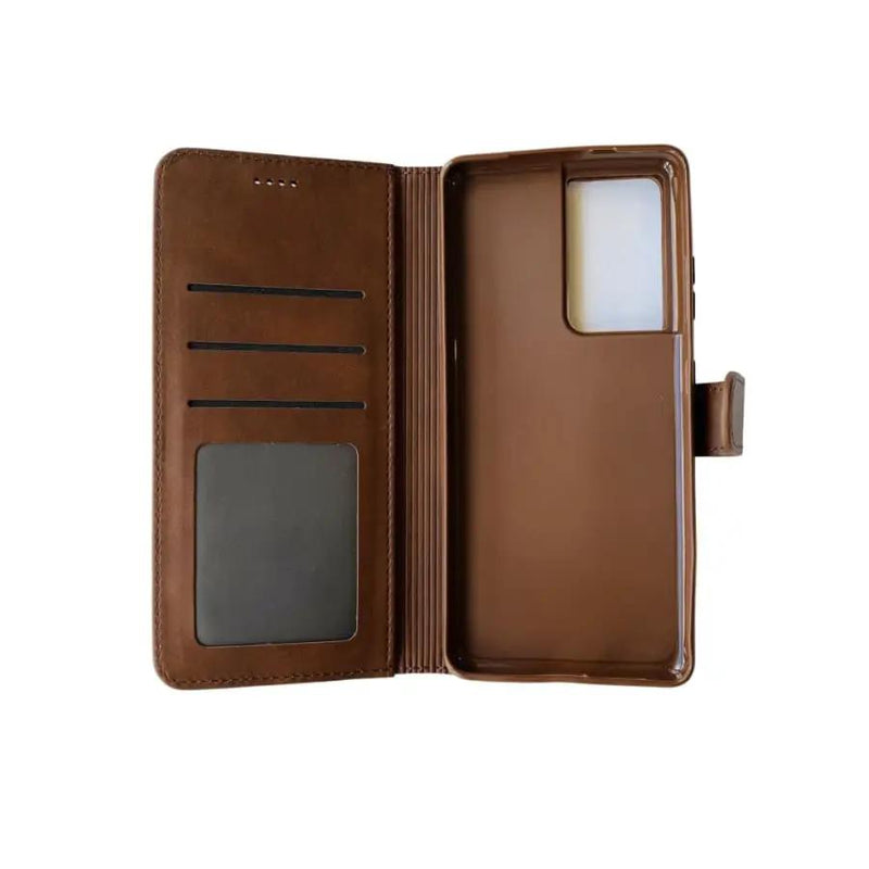 Synthetic Leather Flip Case for Samsung Galaxy S21 Ultra (Brown) by 9eight5