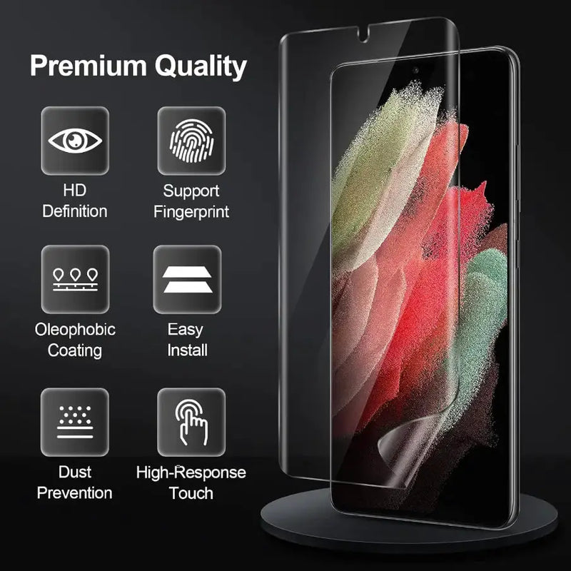 techplus Screen protector Samsung Galaxy S21 Ultra Clear Tempered Glass Screen Protector – 9H HD, 2.5D Rounded Edge, Impact & Scratch Resistant Samsung Galaxy S21 Ultra Tempered Glass Protector 9H
