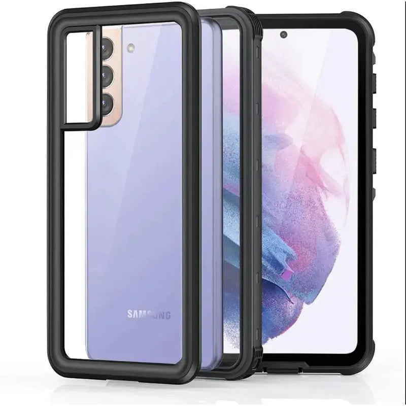 techplus Samsung Galaxy S21 Waterproof Case | Redpepper Shockproof Clear Cover Samsung Galaxy S21 Clear Back Waterproof Case