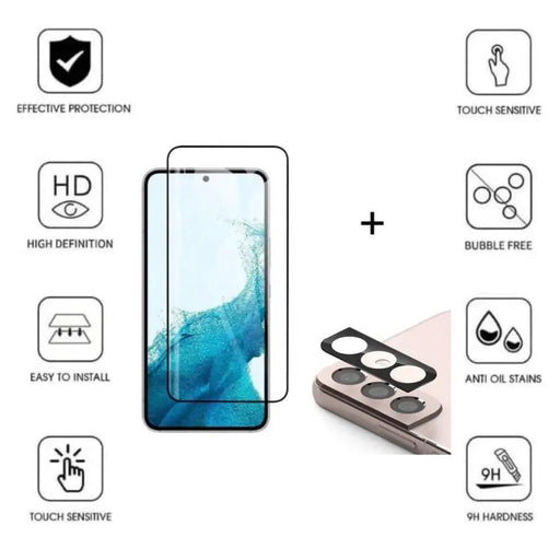 Glass Screen Protector for Samsung Galaxy S22 (2 in 1) by 9eight5