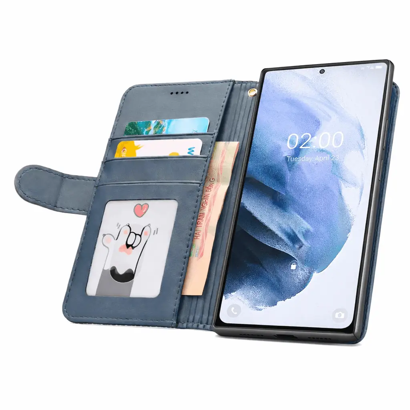 Samsung Galaxy S25 Ultra Flip Wallet Case Cowhide Dot Pattern by techplus