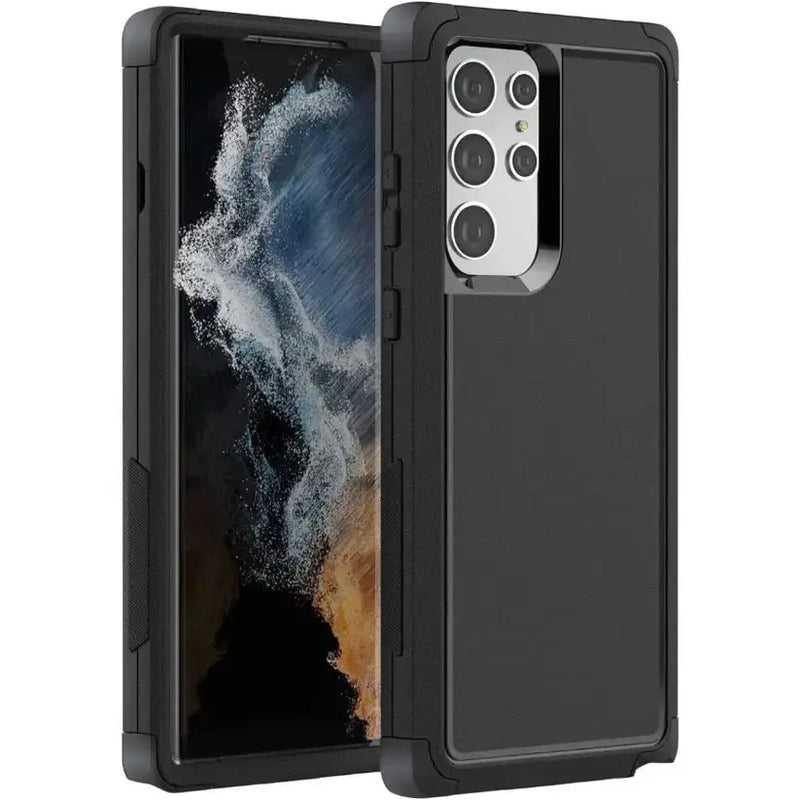 techplus Samsung Galaxy S22 Ultra Triple Layer Armor Hard Case | 3-Layer Armor PC TPU Cover Samsung Galaxy S22 Ultra Triple Layer Armor Case