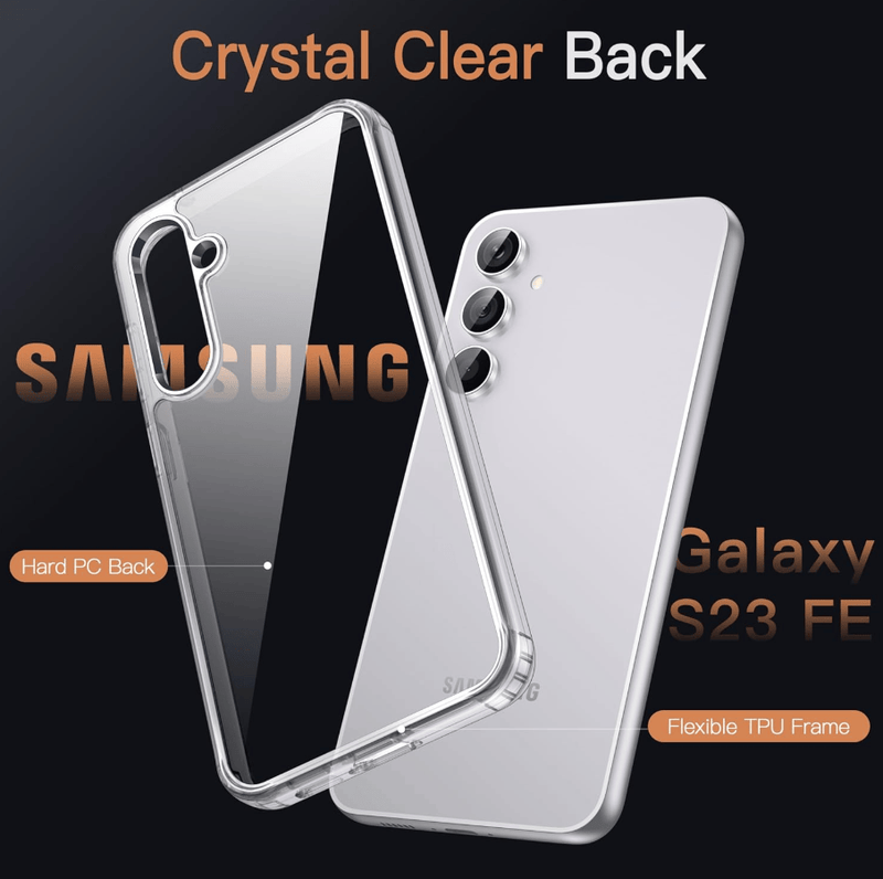 techplus Samsung Galaxy S23 FE Hybrid Ultra Clear Shockproof Case with Hard Back Samsung Galaxy S23 FE Hybrid Ultra Clear Case