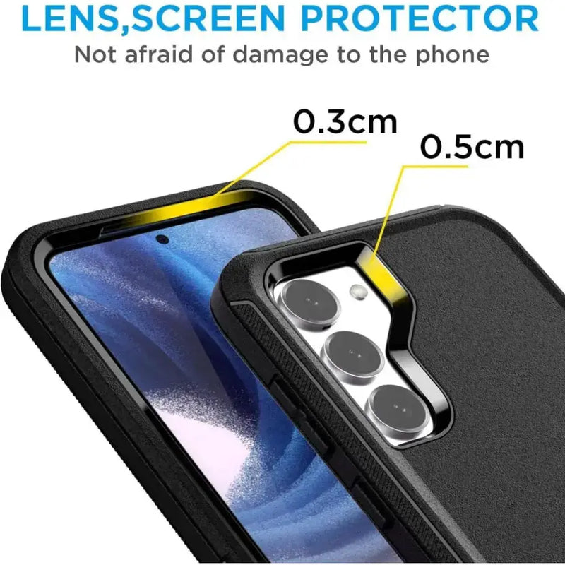 techplus Samsung Galaxy S23 FE Triple Layer Armor Hard Case | 3-Layer Armor PC TPU Cover Samsung Galaxy S23 FE Triple Layer Armor Case PC TPU