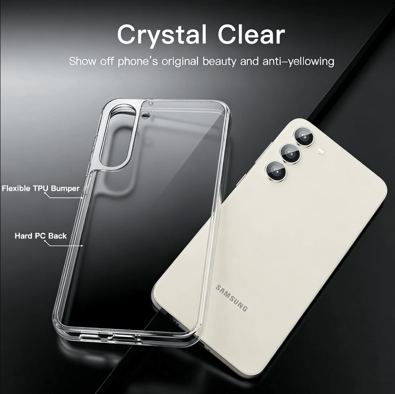 techplus Samsung Galaxy S23 Hybrid Ultra Clear Shockproof Case With Hard Back Samsung Galaxy S23 Hybrid Ultra Clear Case