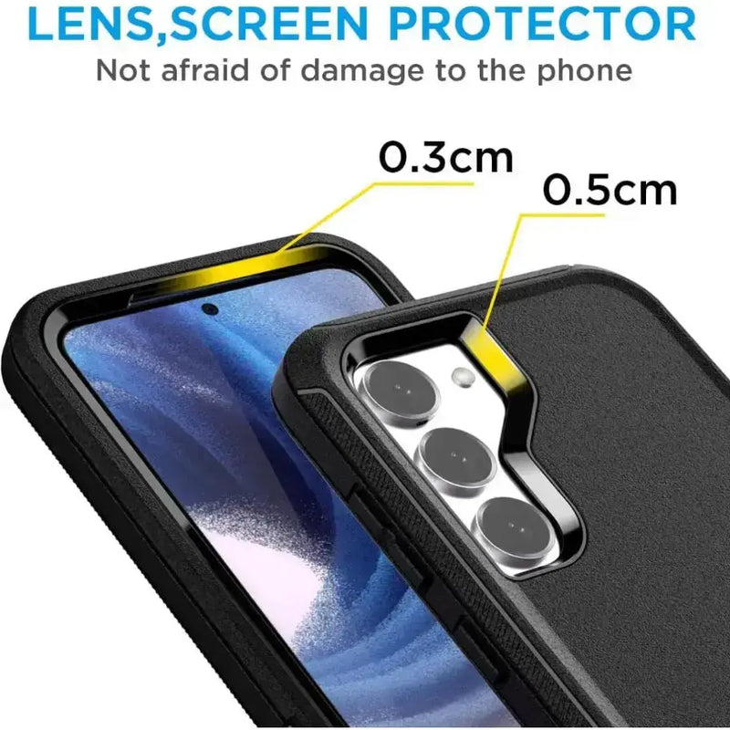 techplus Samsung Galaxy S23 Triple Layer Armor Hard Case | 3-Layer Armor PC TPU Cover Samsung Galaxy S23 Triple Layer Armor Case Shockproof