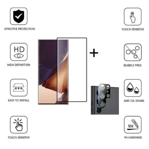 Glass Screen Protector for Samsung Galaxy S23 Ultra (2 in 1) by 9eight5