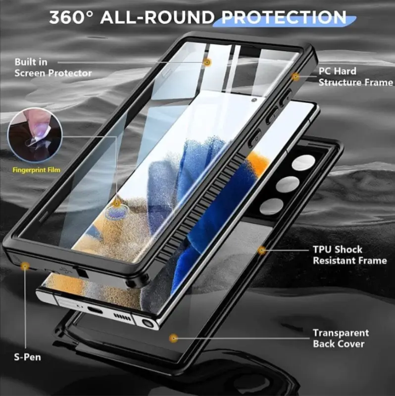 Redpepper Waterproof Case for Samsung S23 Ultra | Full Protection by techplus