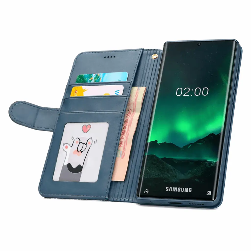 Samsung Galaxy S23 Ultra Flip Wallet Case Cowhide Dot Pattern by techplus