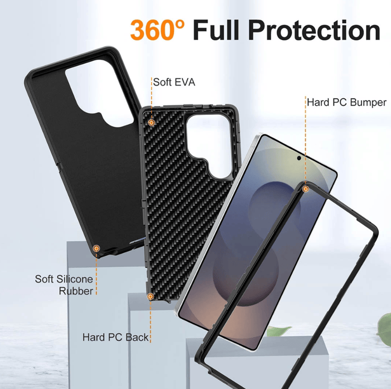 techplus Samsung Galaxy S23 Ultra Triple Layer Armor Case Tough Protective Cover Samsung Galaxy S23 Ultra Triple Layer Armor Case