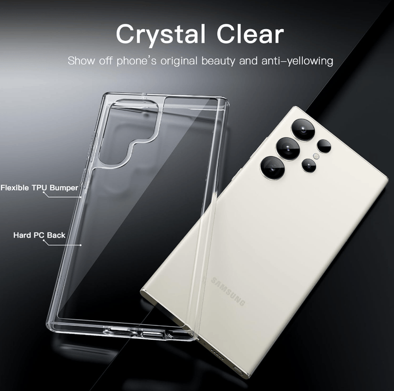 techplus Samsung Galaxy S23 Ultra Hybrid Ultra Clear Shockproof Case With Hard Back Samsung Galaxy S23 Ultra Hybrid Ultra Clear Case