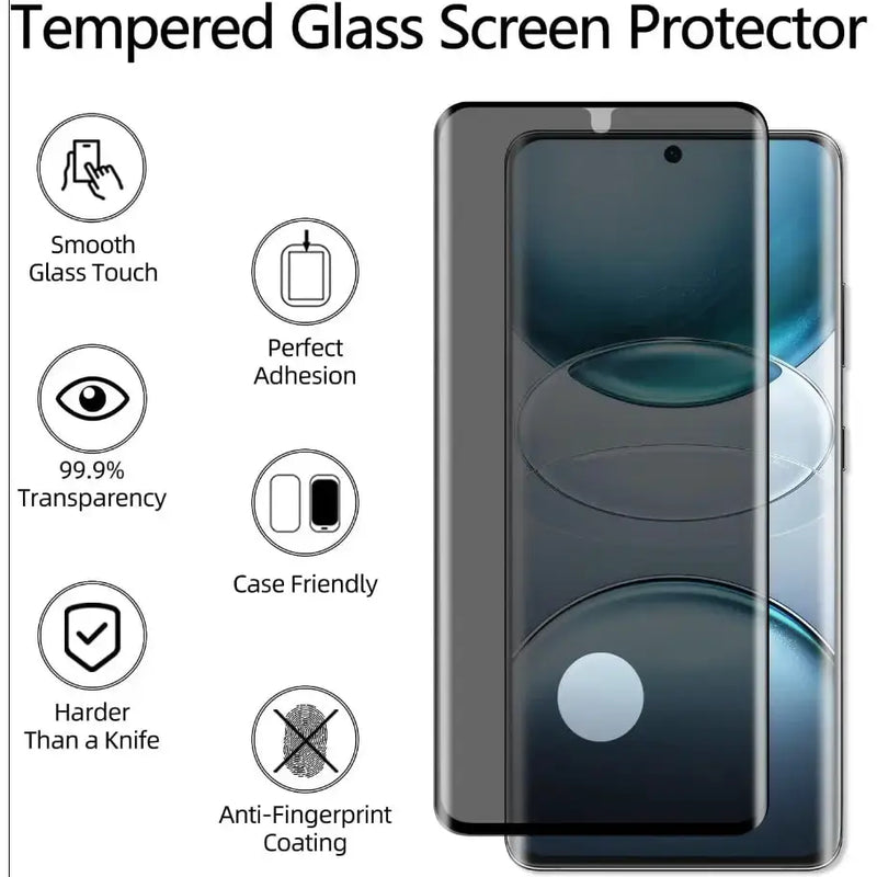 techplus Screen protector Samsung Galaxy S23 Ultra Privacy Tempered Glass Screen Protector – 9H HD Anti-Spy, 2.5D Rounded Edge, Impact & Scratch Resistant Samsung Galaxy S23 Ultra Privacy Screen Protector 9H