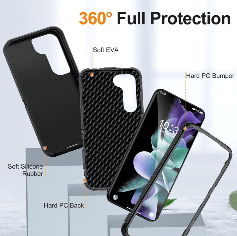 techplus Samsung Galaxy S24 Triple Layer Armor Hard Case PC TPU Cover Shockproof Samsung Galaxy S24 Triple Layer Armor Case Techplus