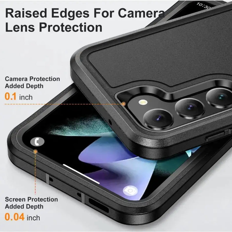 techplus Samsung Galaxy S24 FE Triple Layer Armor Hard Case | 3-Layer Armor PC TPU Cover Samsung Galaxy S24 FE Triple Layer Armor Case