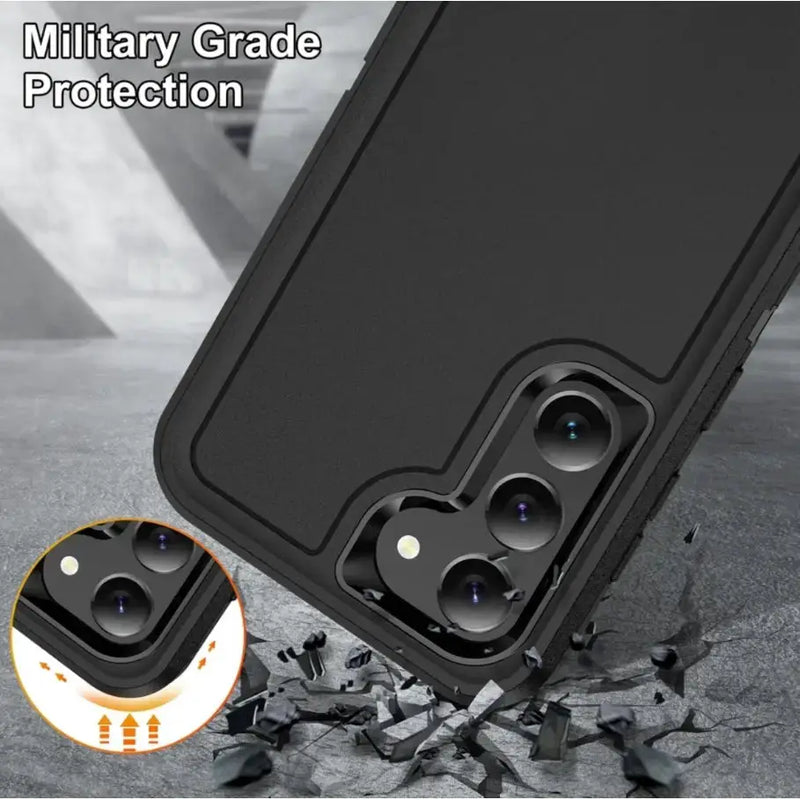 techplus Samsung Galaxy S24 FE Triple Layer Armor Hard Case | 3-Layer Armor PC TPU Cover Samsung Galaxy S24 FE Triple Layer Armor Case