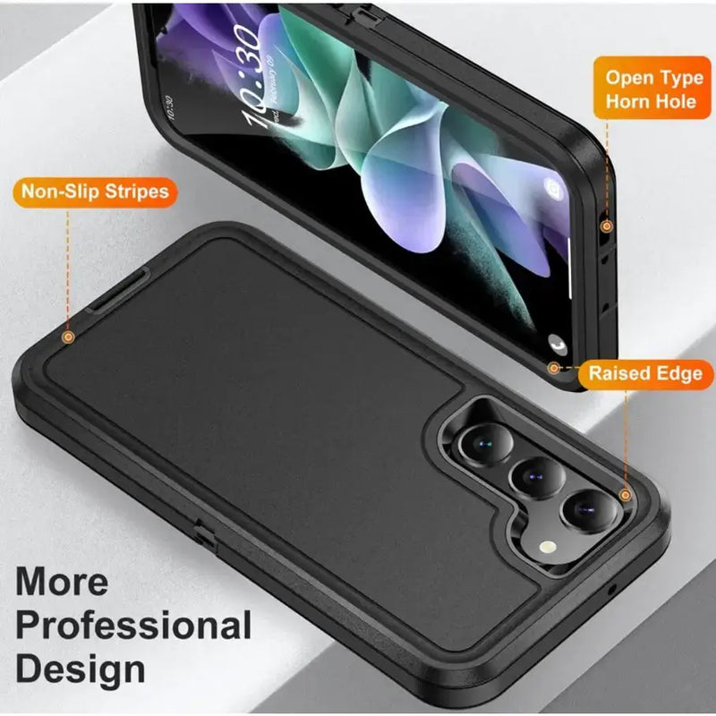 techplus Samsung Galaxy S24 FE Triple Layer Armor Hard Case | 3-Layer Armor PC TPU Cover Samsung Galaxy S24 FE Triple Layer Armor Case