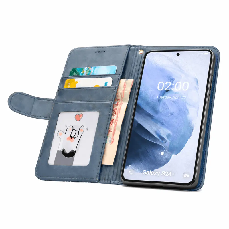Samsung Galaxy S24 Plus Flip Wallet Case Cowhide Dot Pattern by techplus