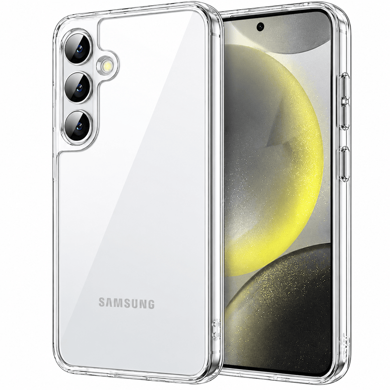techplus Samsung Galaxy S24 Hybrid Ultra Clear Shockproof Case With Hard Back Samsung Galaxy S24 Hybrid Ultra Clear Case Hard Back