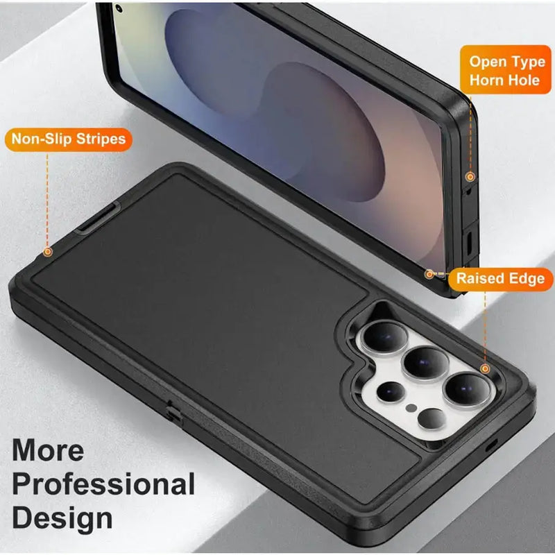 techplus Samsung Galaxy S24 Ultra Triple Layer Armor Hard Case | 3-Layer Armor PC TPU Cover Samsung Galaxy S24 Ultra Triple Layer Armor Case