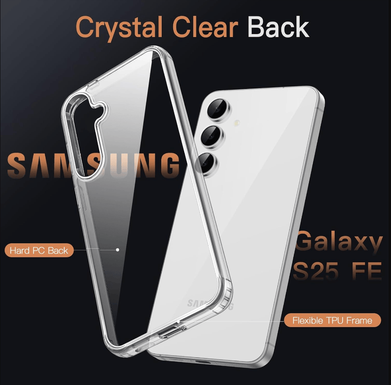 techplus Samsung Galaxy S25 FE Hybrid Ultra Clear Case With Shockproof Bumper Samsung Galaxy S25 FE Hybrid Ultra Clear Case