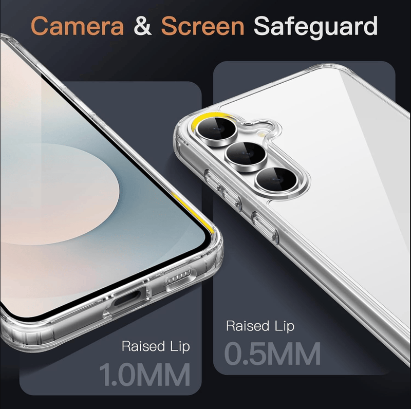 techplus Samsung Galaxy S25 FE Hybrid Ultra Clear Case With Shockproof Bumper Samsung Galaxy S25 FE Hybrid Ultra Clear Case