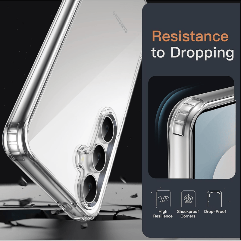 techplus Samsung Galaxy S25 FE Hybrid Ultra Clear Case With Shockproof Bumper Samsung Galaxy S25 FE Hybrid Ultra Clear Case