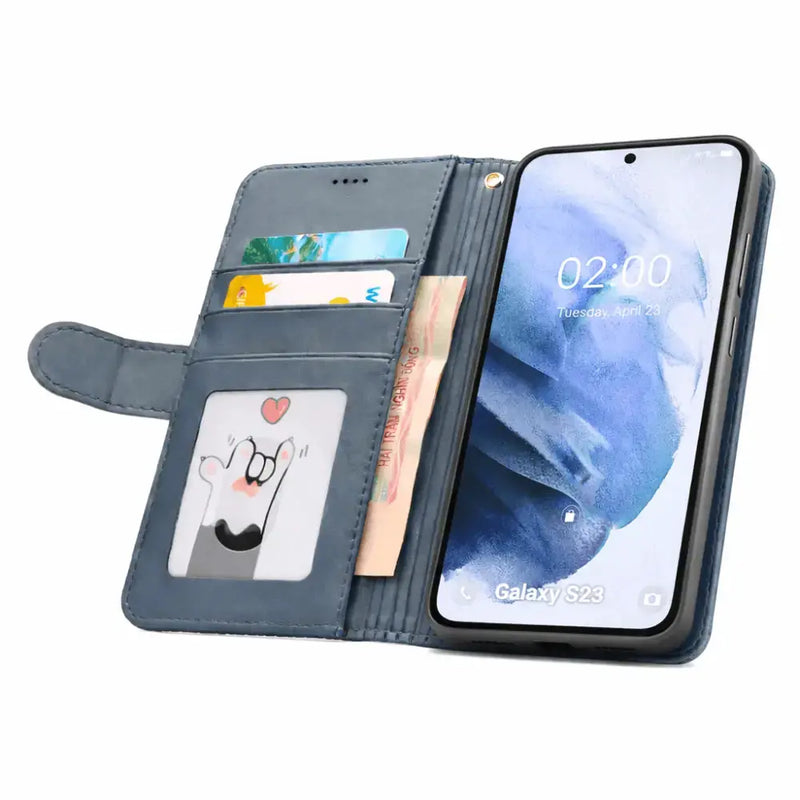 techplus Mobile Phone Case Samsung Galaxy S25 Flip Wallet Case Cowhide Dot Pattern Samsung Galaxy S25 Flip Wallet Case Cowhide Dot Pattern | NZ