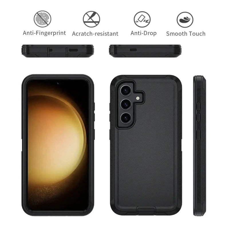 techplus Samsung Galaxy S25 Triple Layer Armor Case PC TPU Shockproof Cover Samsung Galaxy S25 Triple Layer Armor Case