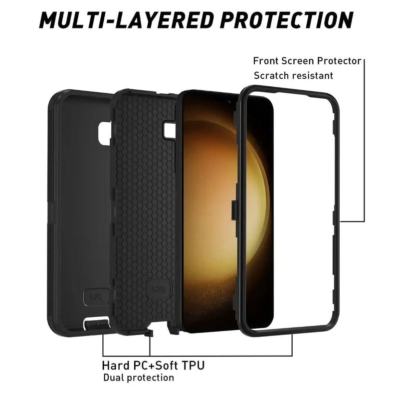techplus Samsung Galaxy S25 FE 3 Layer Armor Case PC TPU Triple Protection Samsung Galaxy S25 FE 3 Layer Armor Case PC TPU