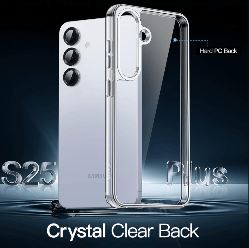techplus Samsung Galaxy S25 Hybrid Ultra Clear Shockproof Case With Hard Back Samsung Galaxy S25 Hybrid Ultra Clear Case