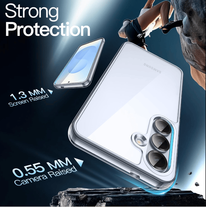 techplus Samsung Galaxy S25 Hybrid Ultra Clear Shockproof Case With Hard Back Samsung Galaxy S25 Hybrid Ultra Clear Case