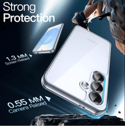techplus Samsung Galaxy S25 Plus Hybrid Ultra Clear Shockproof Case – Hard Back with Soft Bumper Samsung Galaxy S25 Plus Hybrid Clear Shockproof Case