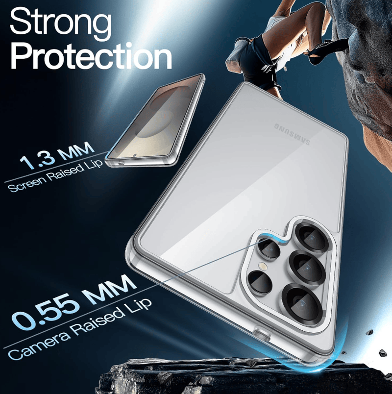 techplus Samsung Galaxy S25 Ultra Hybrid Clear Case With Shockproof Hard Back Samsung Galaxy S25 Ultra Hybrid Clear Case Shockproof