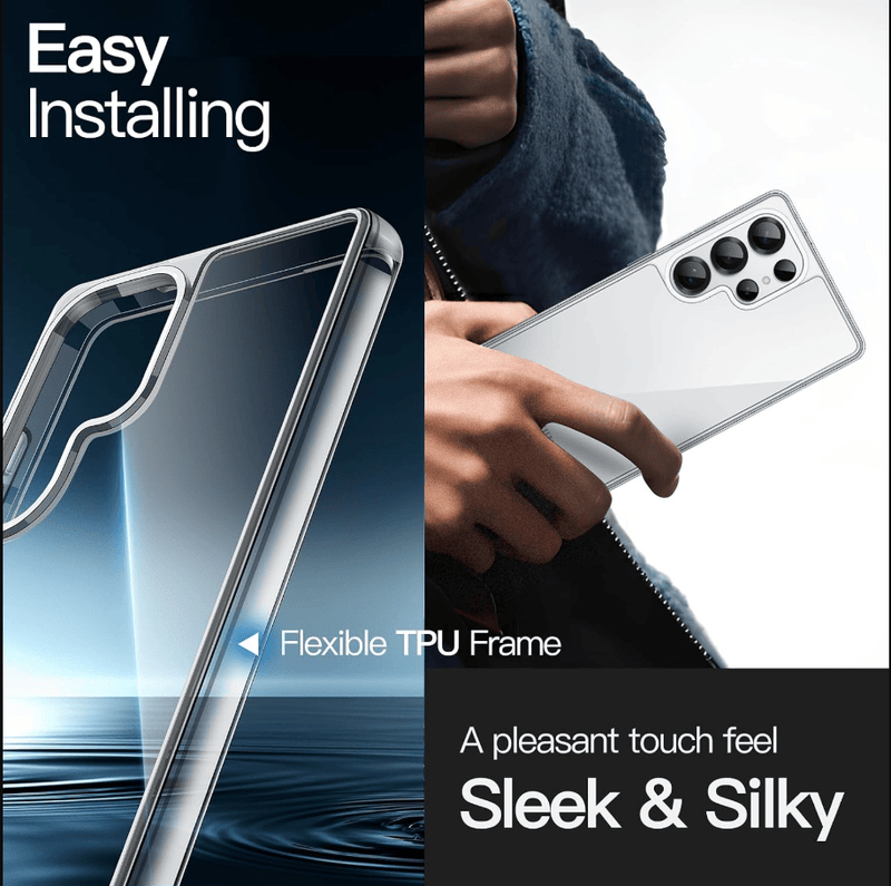 techplus Samsung Galaxy S25 Ultra Hybrid Clear Case With Shockproof Hard Back Samsung Galaxy S25 Ultra Hybrid Clear Case Shockproof