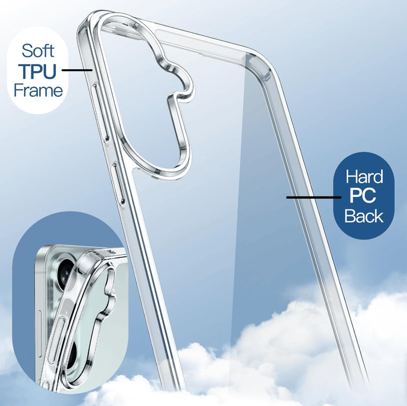 techplus Samsung Galaxy S26 FE Hybrid Ultra Clear Shockproof Case With Soft Bumper Samsung Galaxy S26 FE Hybrid Ultra Clear Case