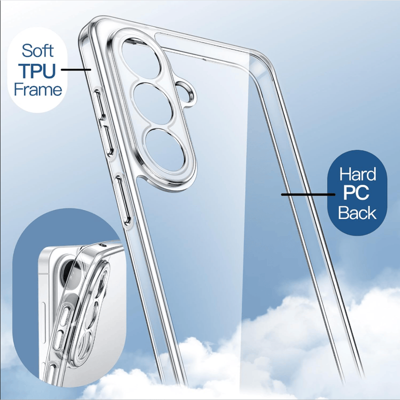 techplus Samsung Galaxy S26 Plus Hybrid Ultra Clear Shockproof Case With Soft Bumper Samsung Galaxy S26 Plus Hybrid Ultra Clear Case