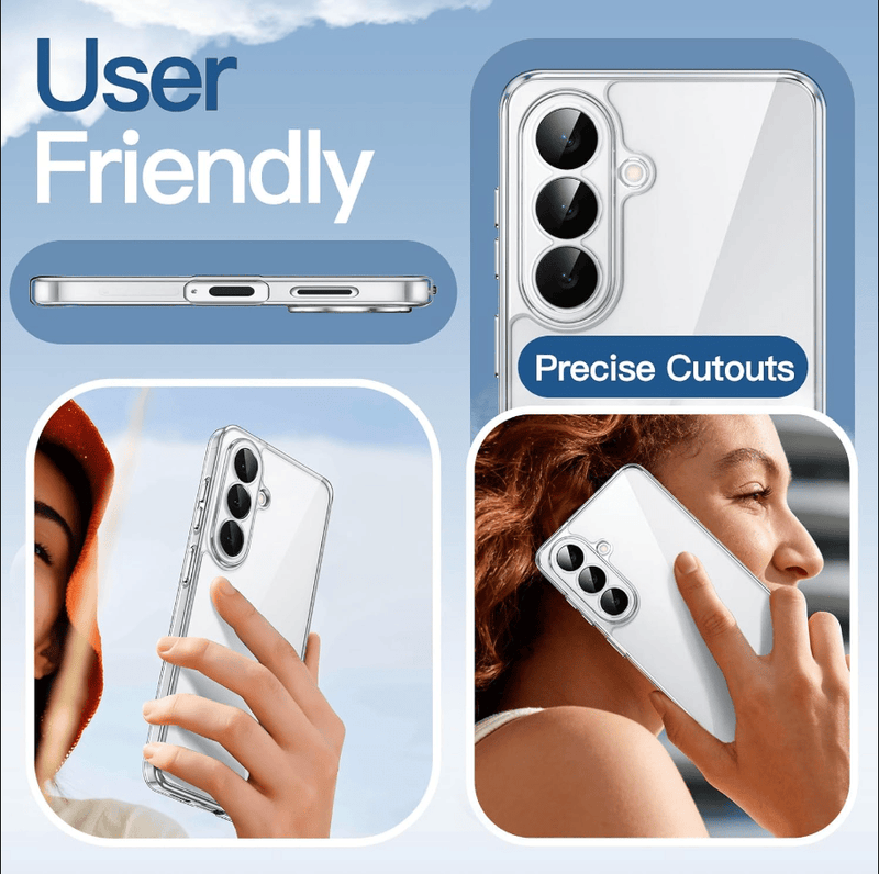 techplus Samsung Galaxy S26 Hybrid Ultra Clear Shockproof Case With Hard Back Samsung Galaxy S26 Hybrid Ultra Clear Case With Back