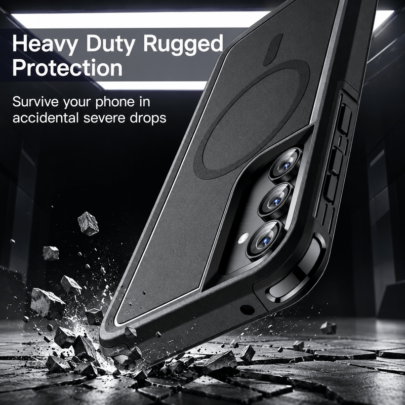 techplus Samsung Galaxy S26 Ultra MagSafe Rugged Case With Magnetic Stand Ring Samsung Galaxy S26 Ultra MagSafe Rugged Case With Stand