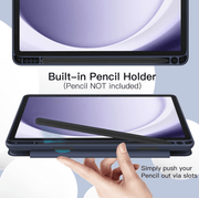 techplus Ultra Slim PU Leather Magnetic Case For Samsung Galaxy Tab A9 Plus Blue Ultra Slim PU Leather Magnetic Case For Galaxy Tab A9